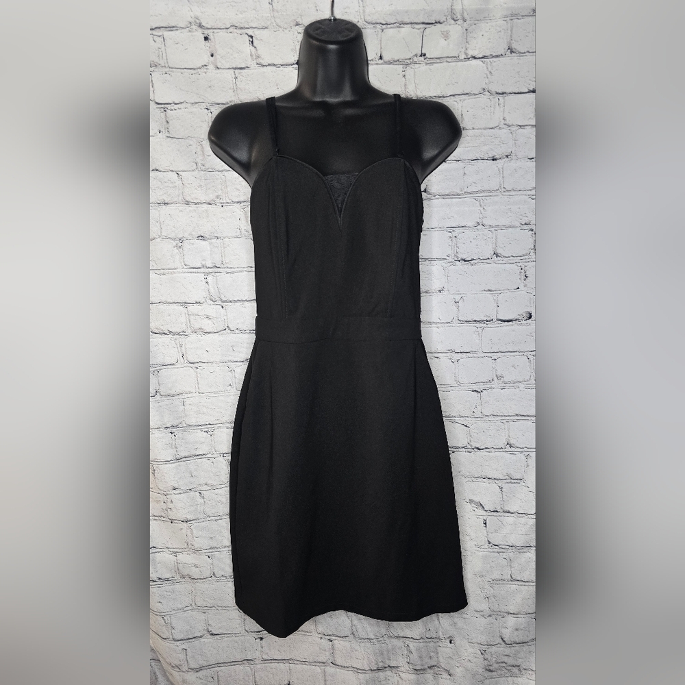 Love Culutre Black Cami With Lace Mini Dress Size Small